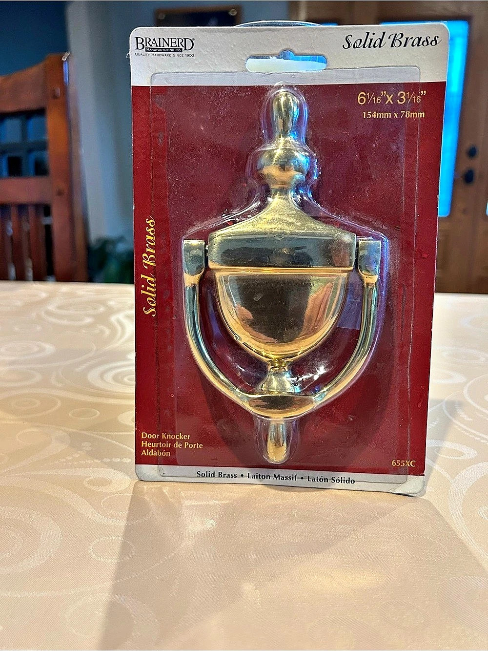 BRAINERD Solid Brass Door Knocker NWT